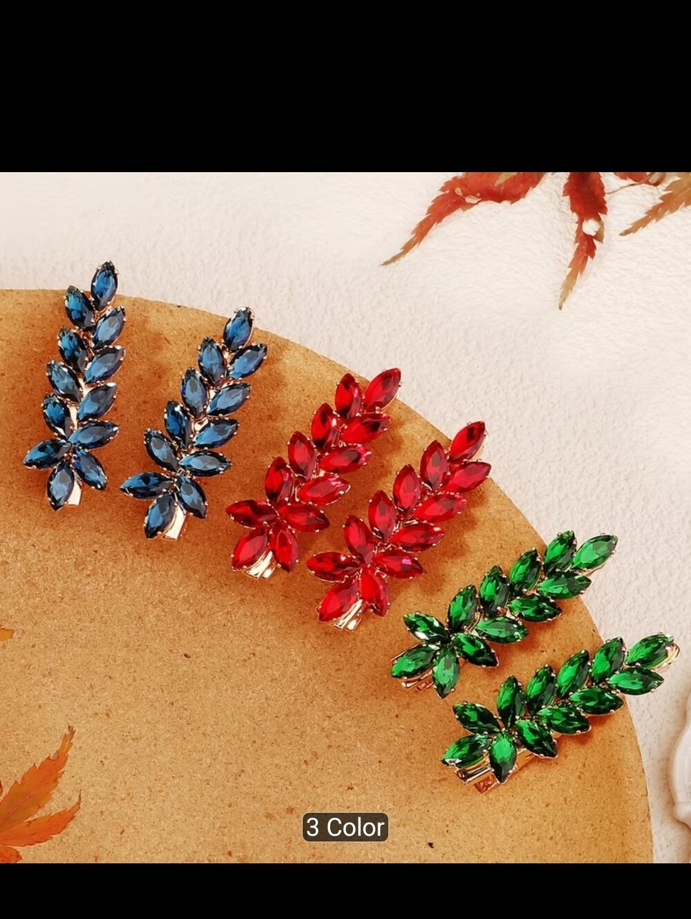 🆕️ELEGANT COLOURED RHINESTONE HAIR CLIPS - SET OF TWO